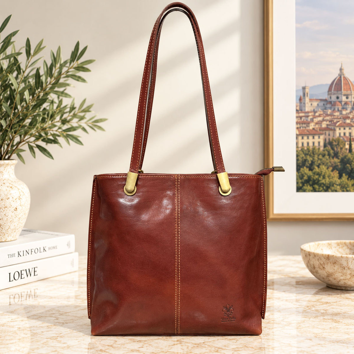 Clotilde Hand-Dyed Vegetable-Tanned Leather Convertible Backpack - Made In Italy