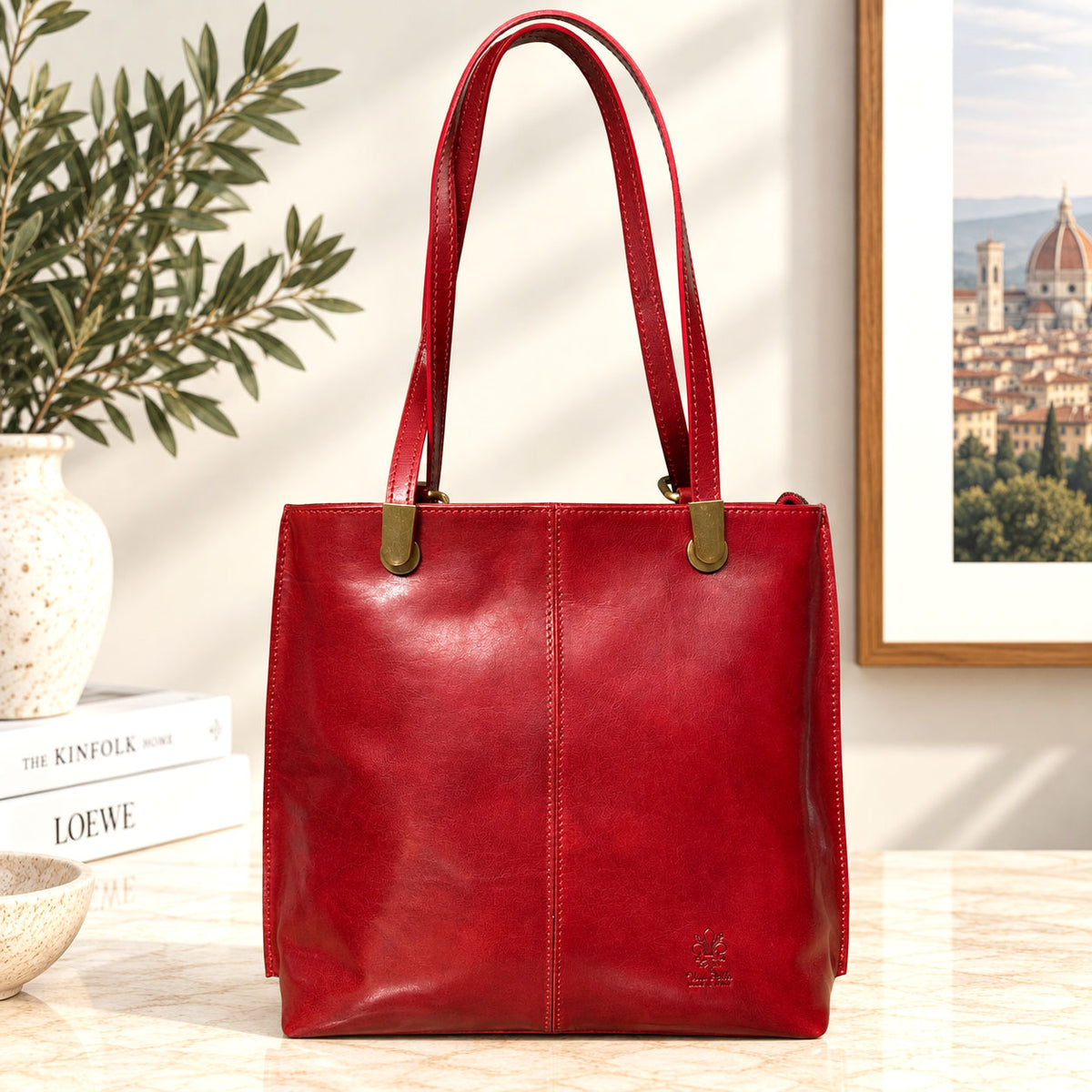 Clotilde Hand-Dyed Vegetable-Tanned Leather Convertible Backpack - Made In Italy