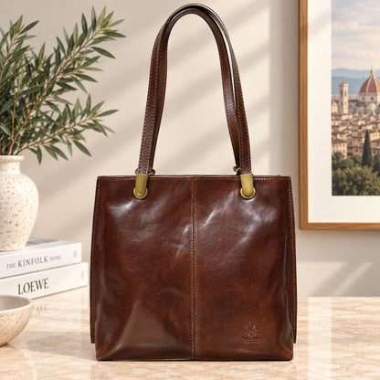 Clotilde Hand-Dyed Vegetable-Tanned Leather Convertible Backpack - Made In Italy