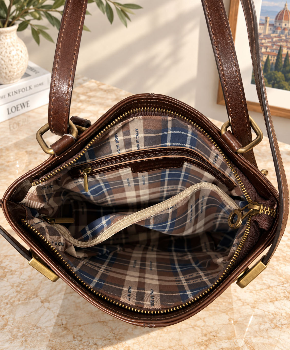 Clotilde Hand-Dyed Vegetable-Tanned Leather Convertible Backpack - Made In Italy