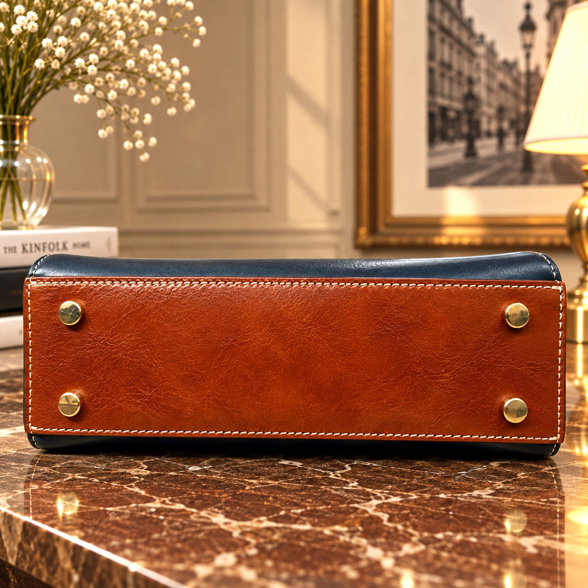 Ersilia Hand-Dyed Cow Leather Satchel - Made In Italy