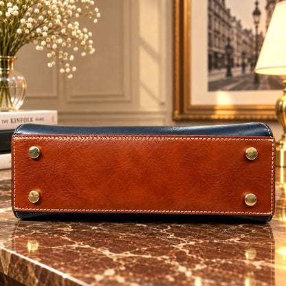 Ersilia Hand-Dyed Cow Leather Satchel - Made In Italy