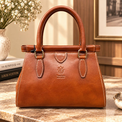 Ersilia Hand-Dyed Cow Leather Satchel - Made In Italy