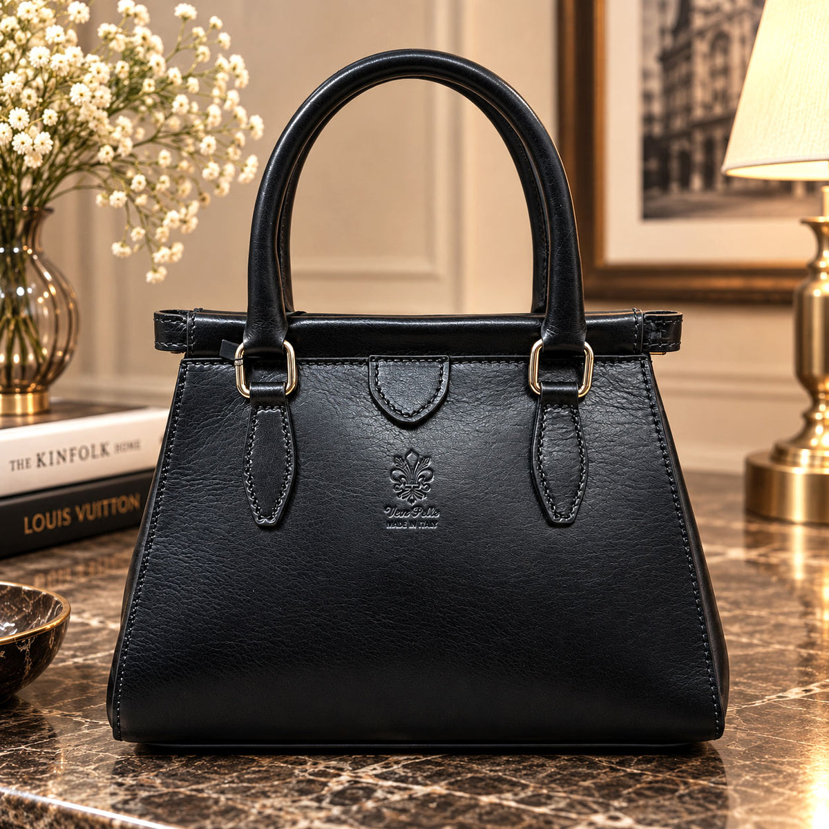 Ersilia Hand-Dyed Cow Leather Satchel - Made In Italy