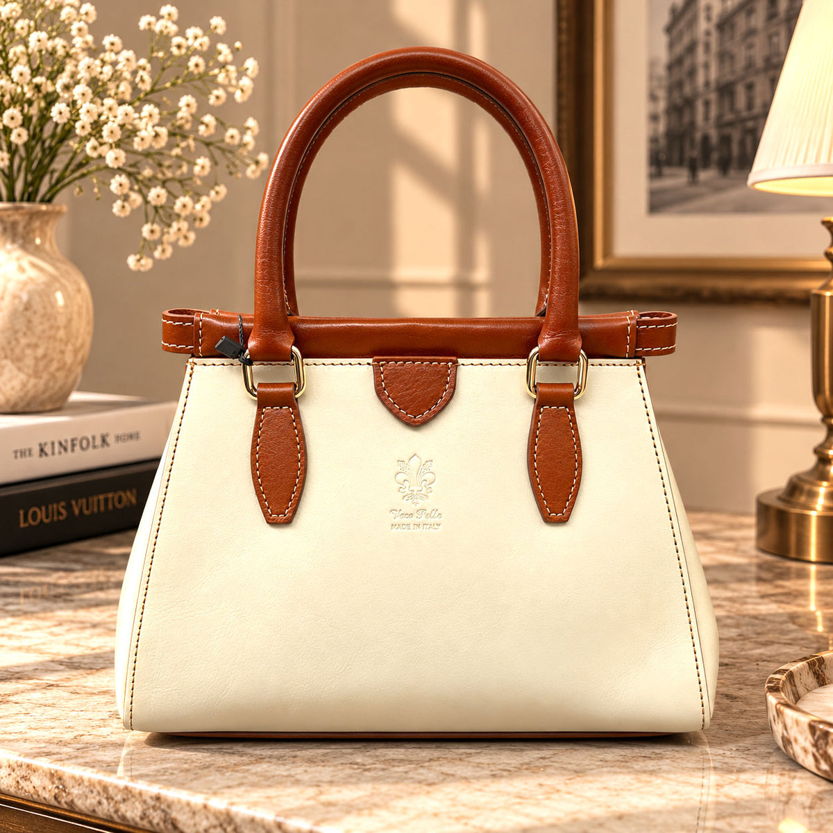 Ersilia Hand-Dyed Cow Leather Satchel - Made In Italy