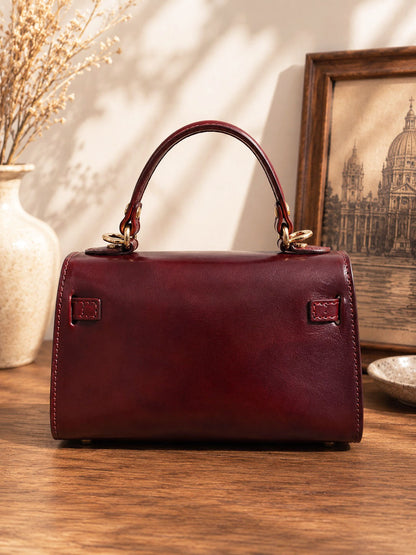 Celestine Leather Top Handle Bag - Made In Italy