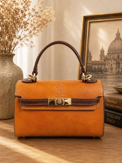Celestine Leather Top Handle Bag - Made In Italy