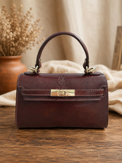 Celestine Leather Top Handle Bag - Made In Italy
