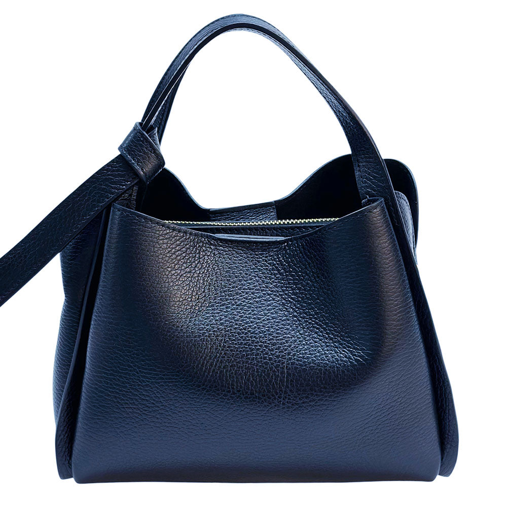 Vanessa Italian Cow Leather Structured Handbag - Made In Italy