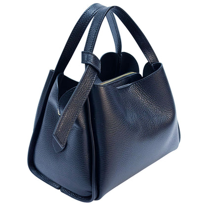 Vanessa Italian Cow Leather Structured Handbag - Made In Italy