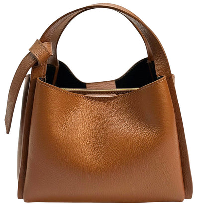 Vanessa Italian Cow Leather Structured Handbag - Made In Italy