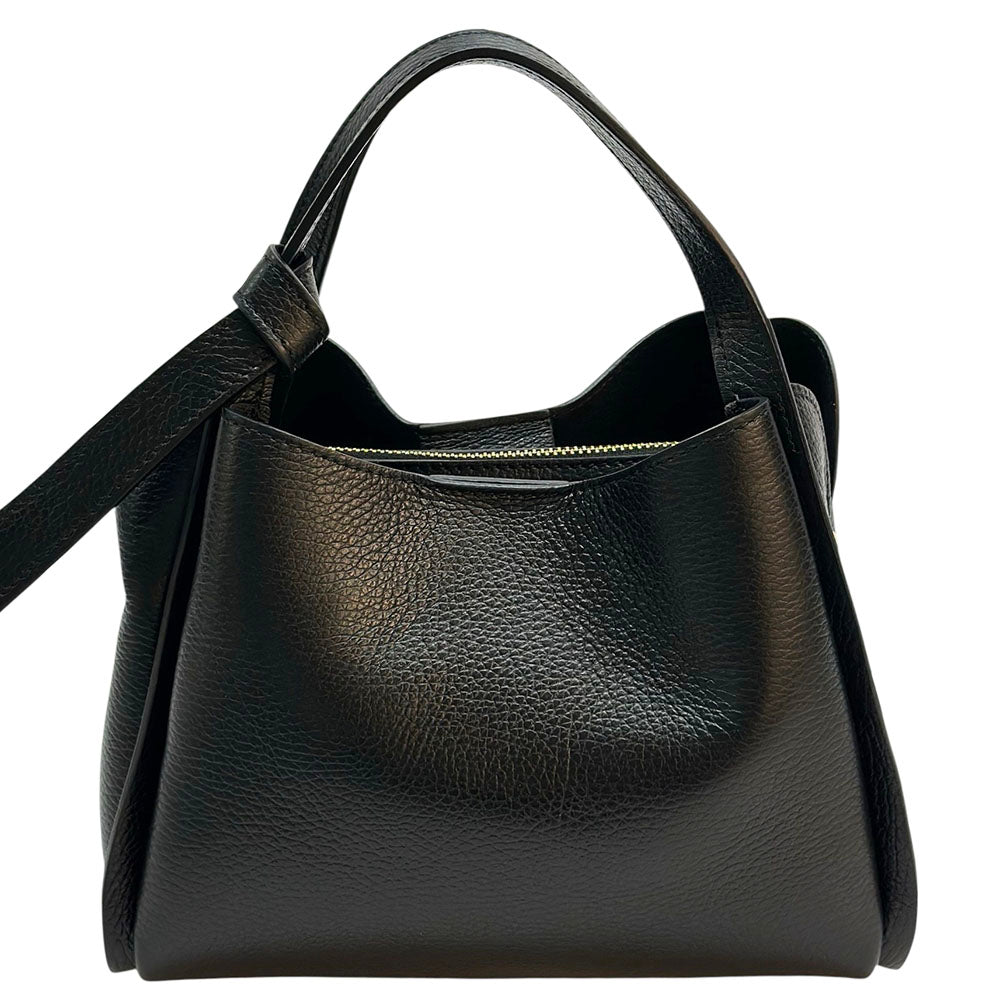Vanessa Italian Cow Leather Structured Handbag - Made In Italy