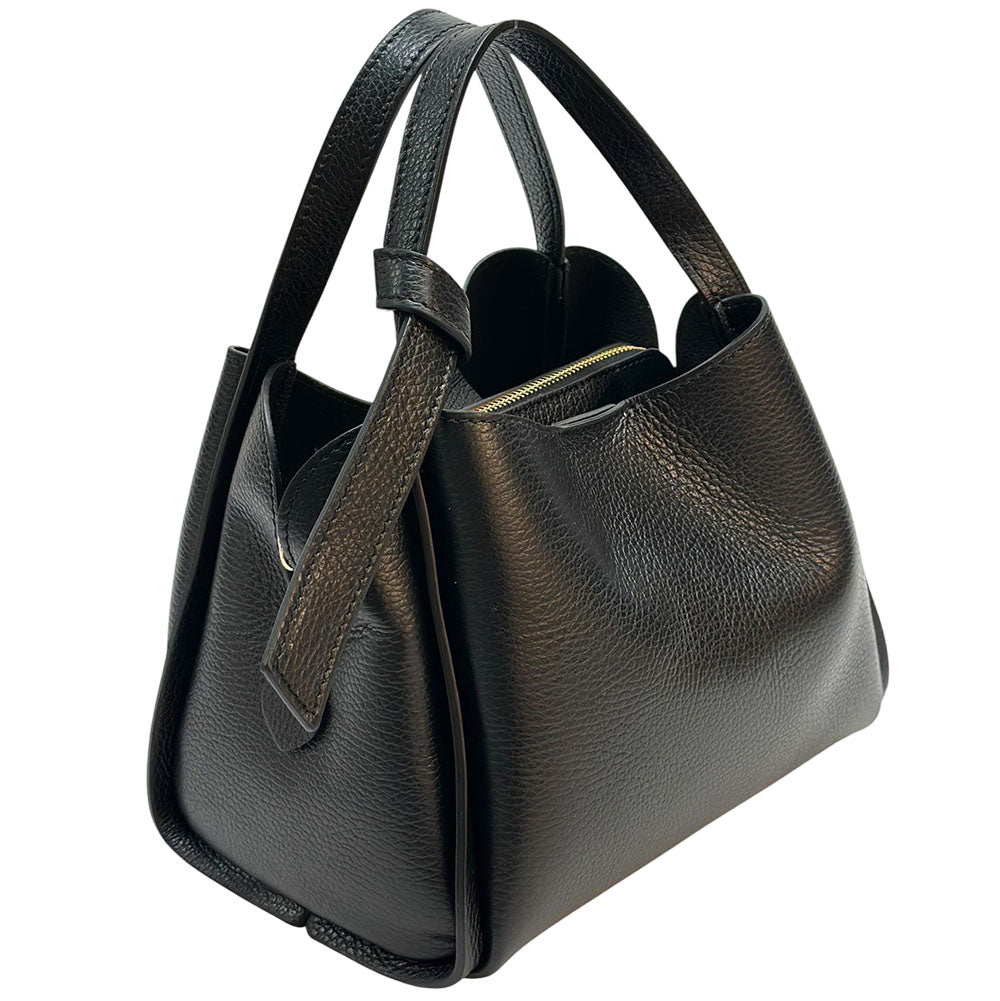 Vanessa Italian Cow Leather Structured Handbag - Made In Italy