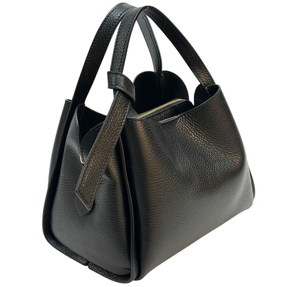 Vanessa Italian Cow Leather Structured Handbag - Made In Italy