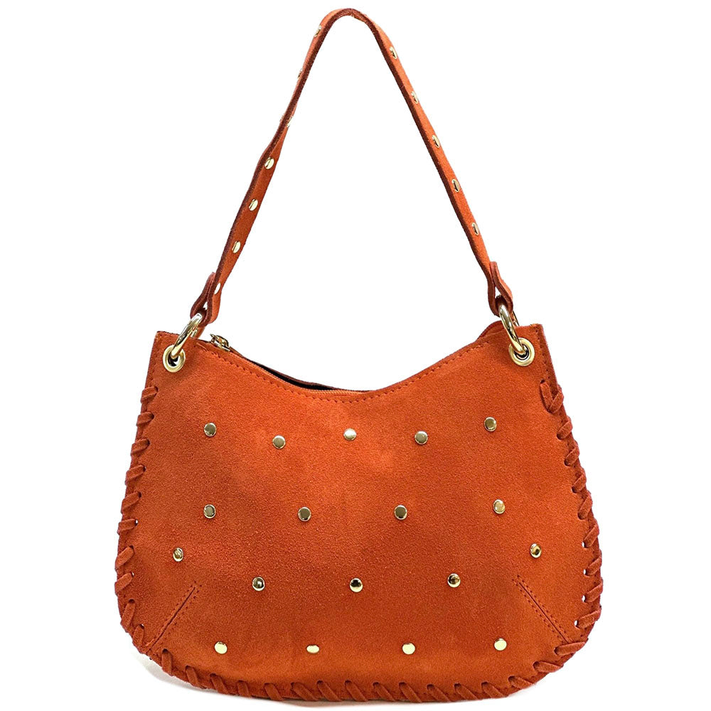 Savannah Suede Leather Shoulder Bag - Made In Italy