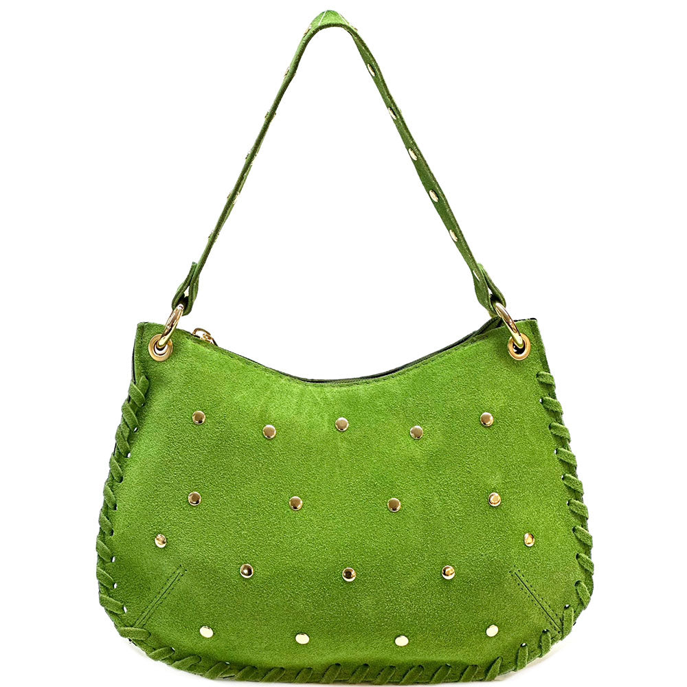 Savannah Suede Leather Shoulder Bag - Made In Italy
