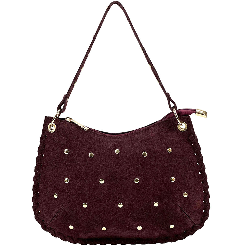 Savannah Suede Leather Shoulder Bag - Made In Italy