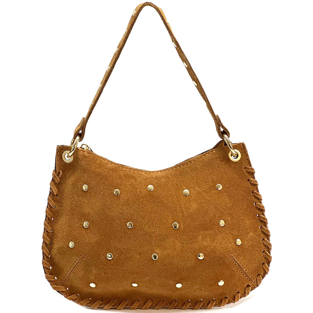 Savannah Suede Leather Shoulder Bag - Made In Italy