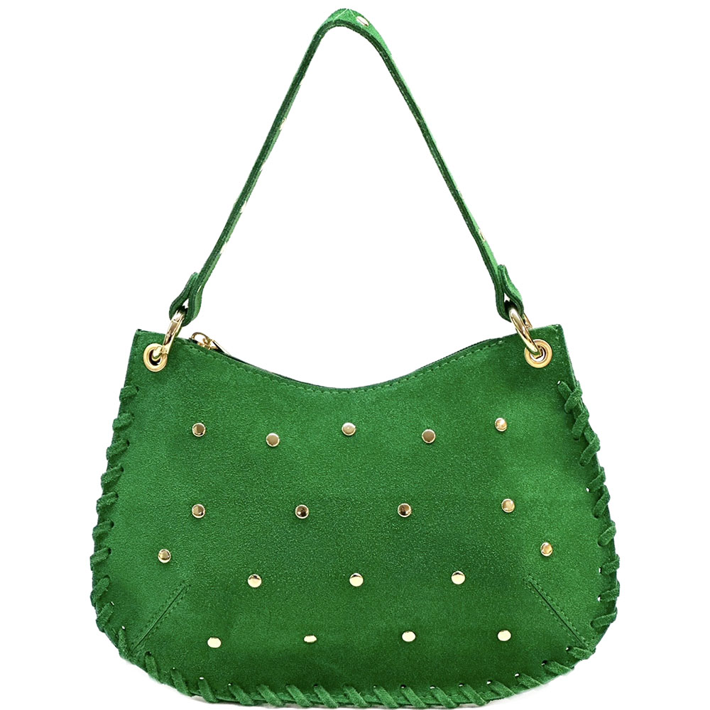 Savannah Suede Leather Shoulder Bag - Made In Italy