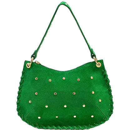 Savannah Suede Leather Shoulder Bag - Made In Italy