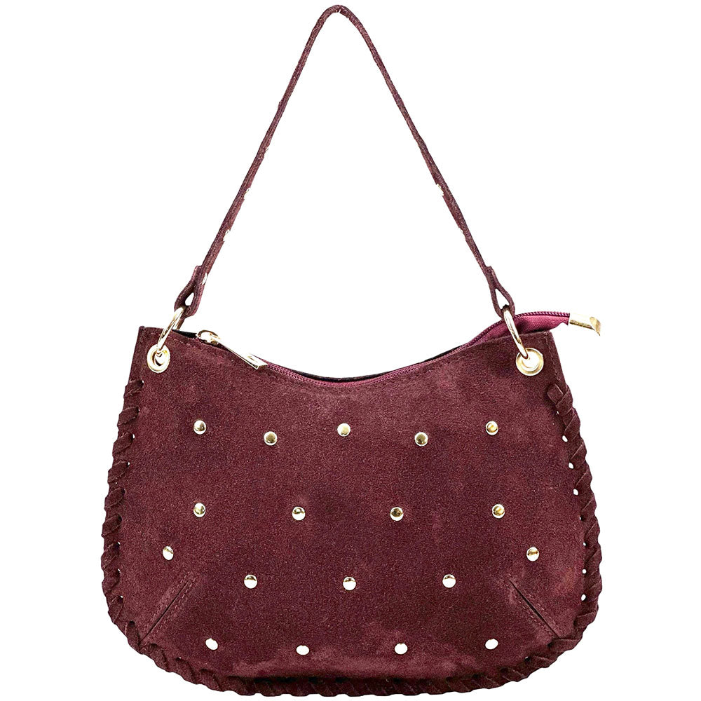 Savannah Suede Leather Shoulder Bag - Made In Italy