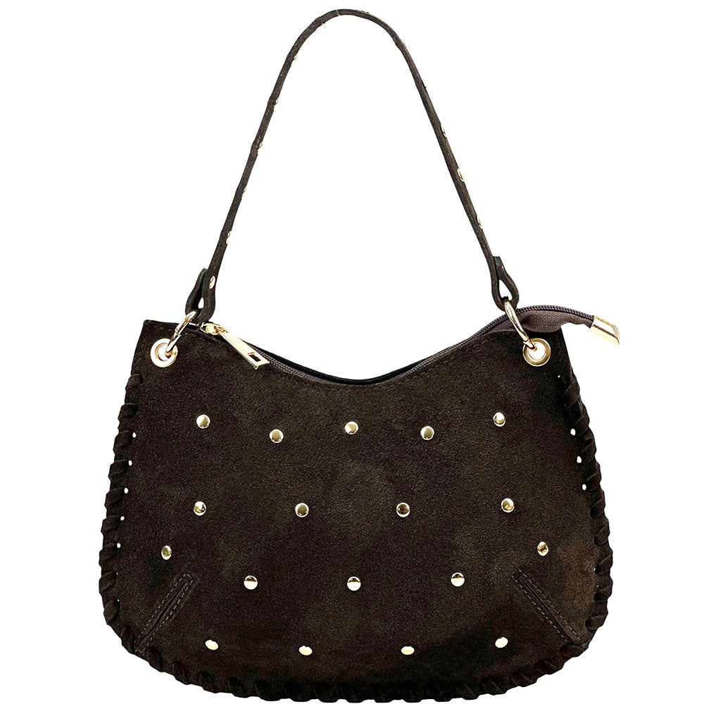 Savannah Suede Leather Shoulder Bag - Made In Italy