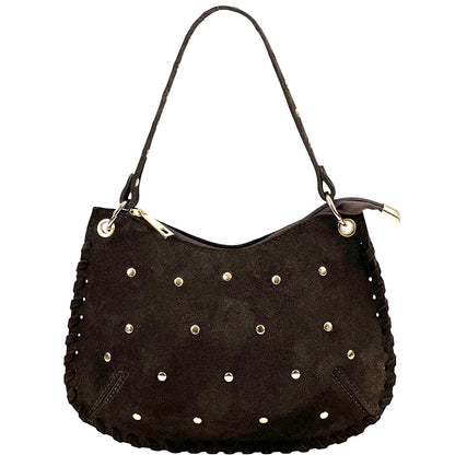 Savannah Suede Leather Shoulder Bag - Made In Italy