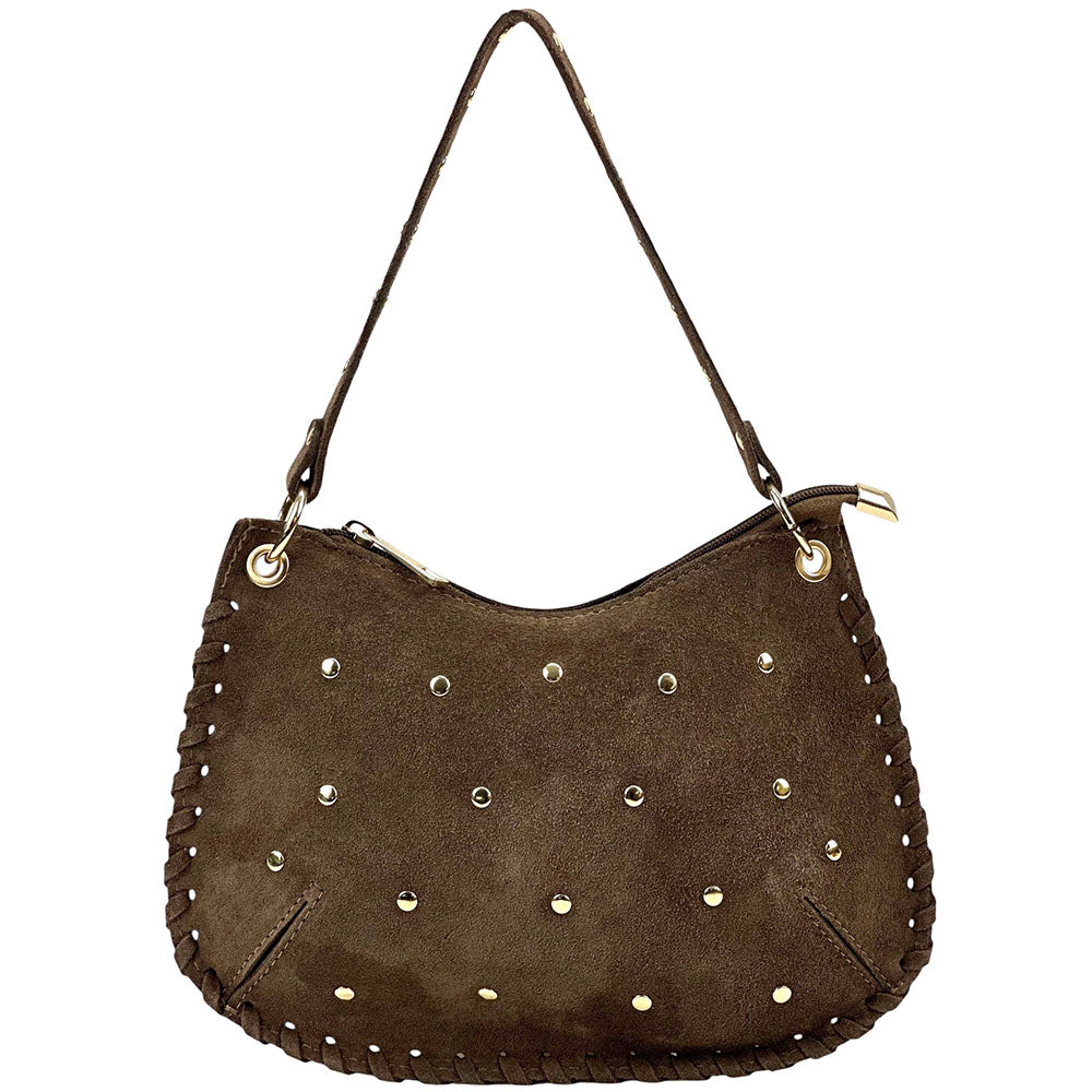 Savannah Suede Leather Shoulder Bag - Made In Italy