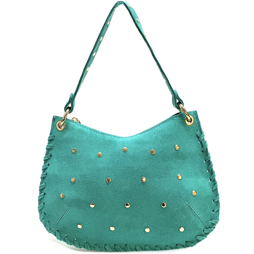 Savannah Suede Leather Shoulder Bag - Made In Italy