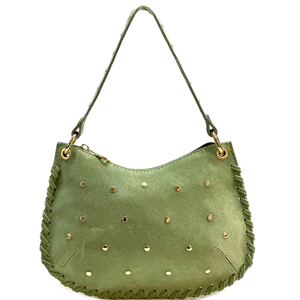 Savannah Suede Leather Shoulder Bag - Made In Italy