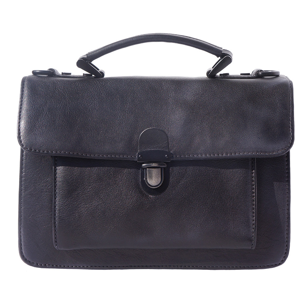 Mini vintage briefcase with two compartments and a front pocket - Made In Italy