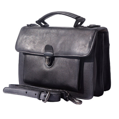 Mini vintage briefcase with two compartments and a front pocket - Made In Italy