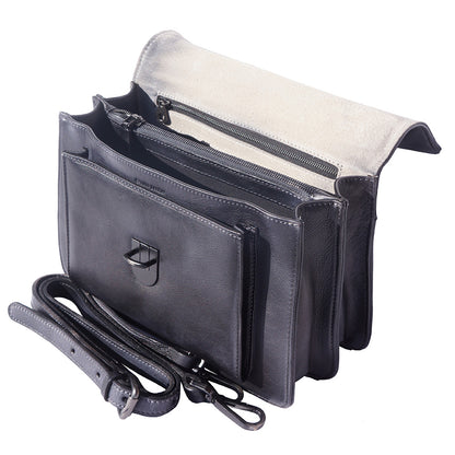 Mini vintage briefcase with two compartments and a front pocket - Made In Italy