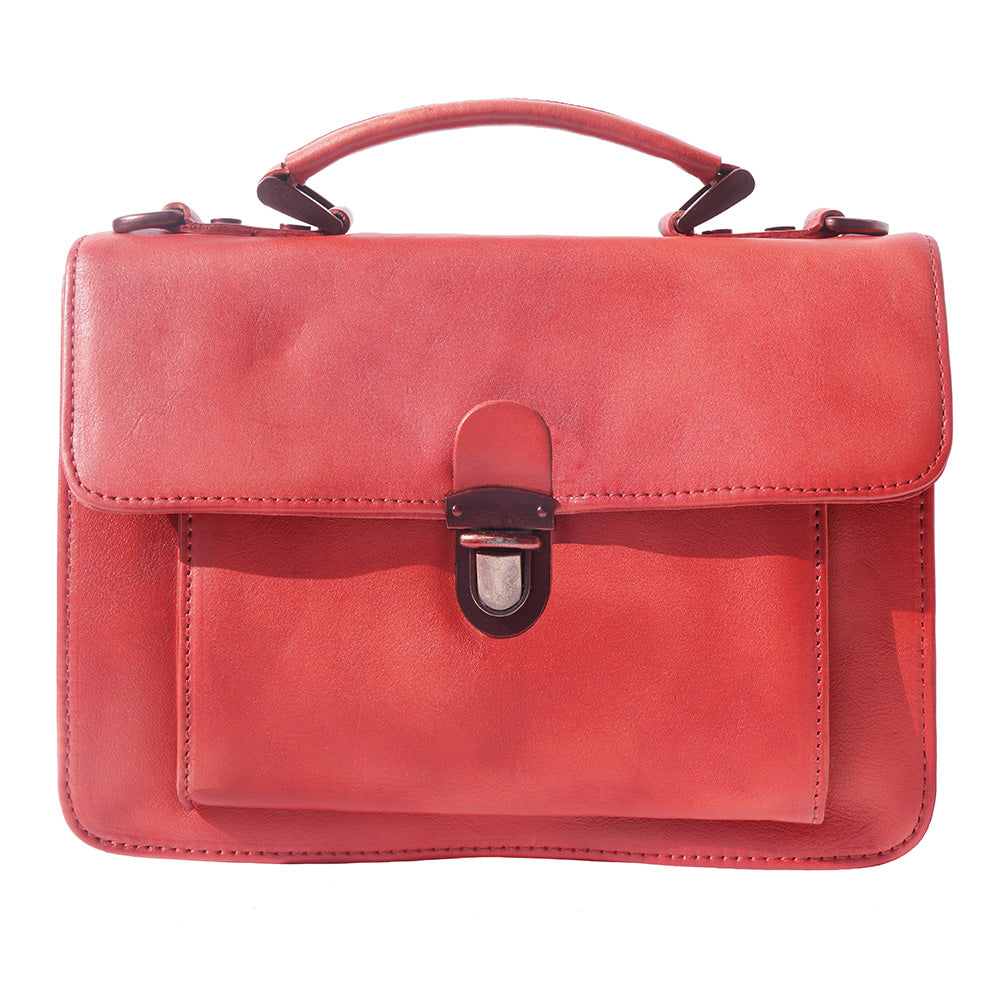 Mini vintage briefcase with two compartments and a front pocket - Made In Italy