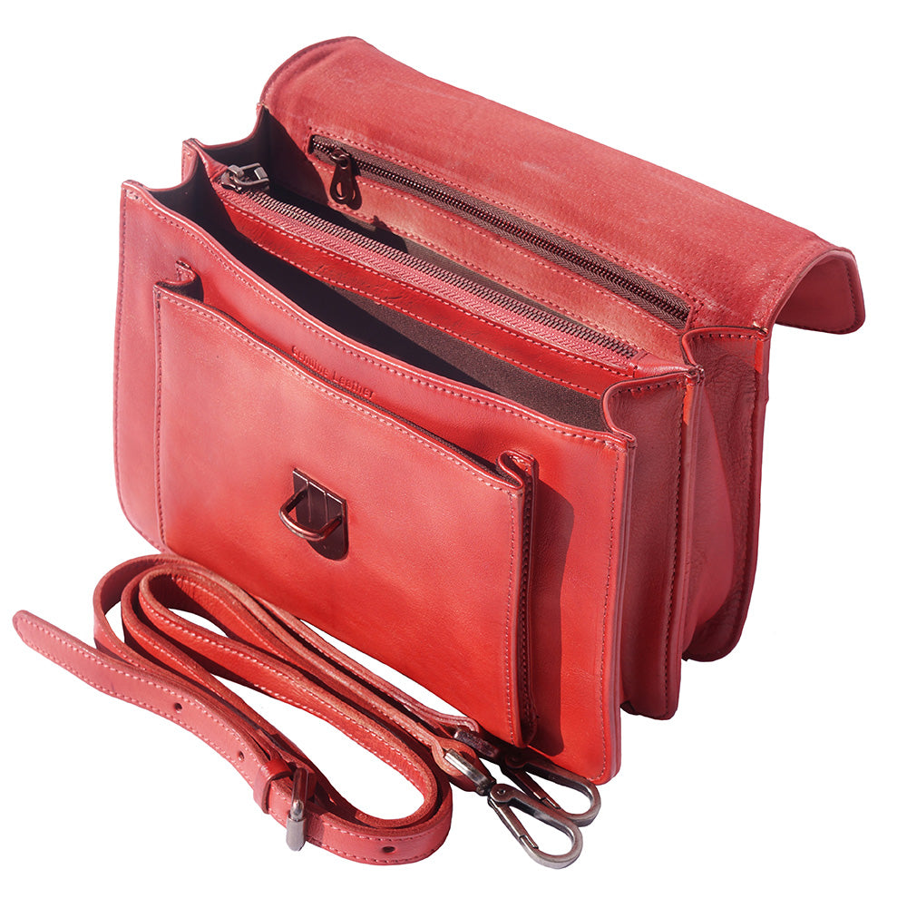 Mini vintage briefcase with two compartments and a front pocket - Made In Italy