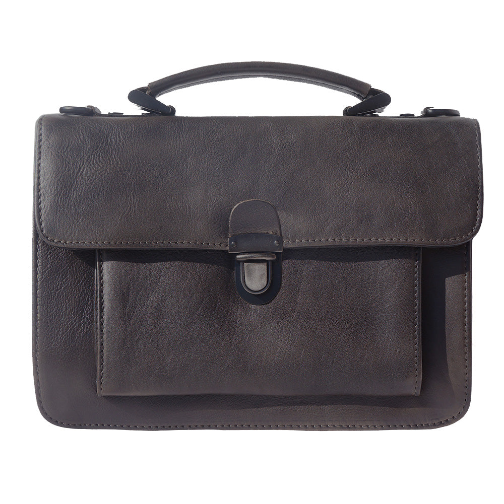 Mini vintage briefcase with two compartments and a front pocket - Made In Italy