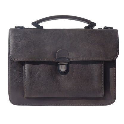 Mini vintage briefcase with two compartments and a front pocket - Made In Italy