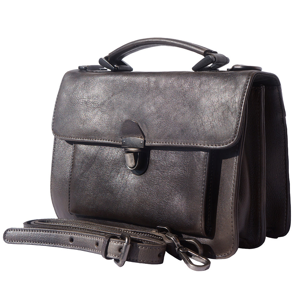Mini vintage briefcase with two compartments and a front pocket - Made In Italy