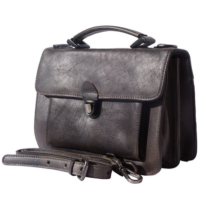 Mini vintage briefcase with two compartments and a front pocket - Made In Italy