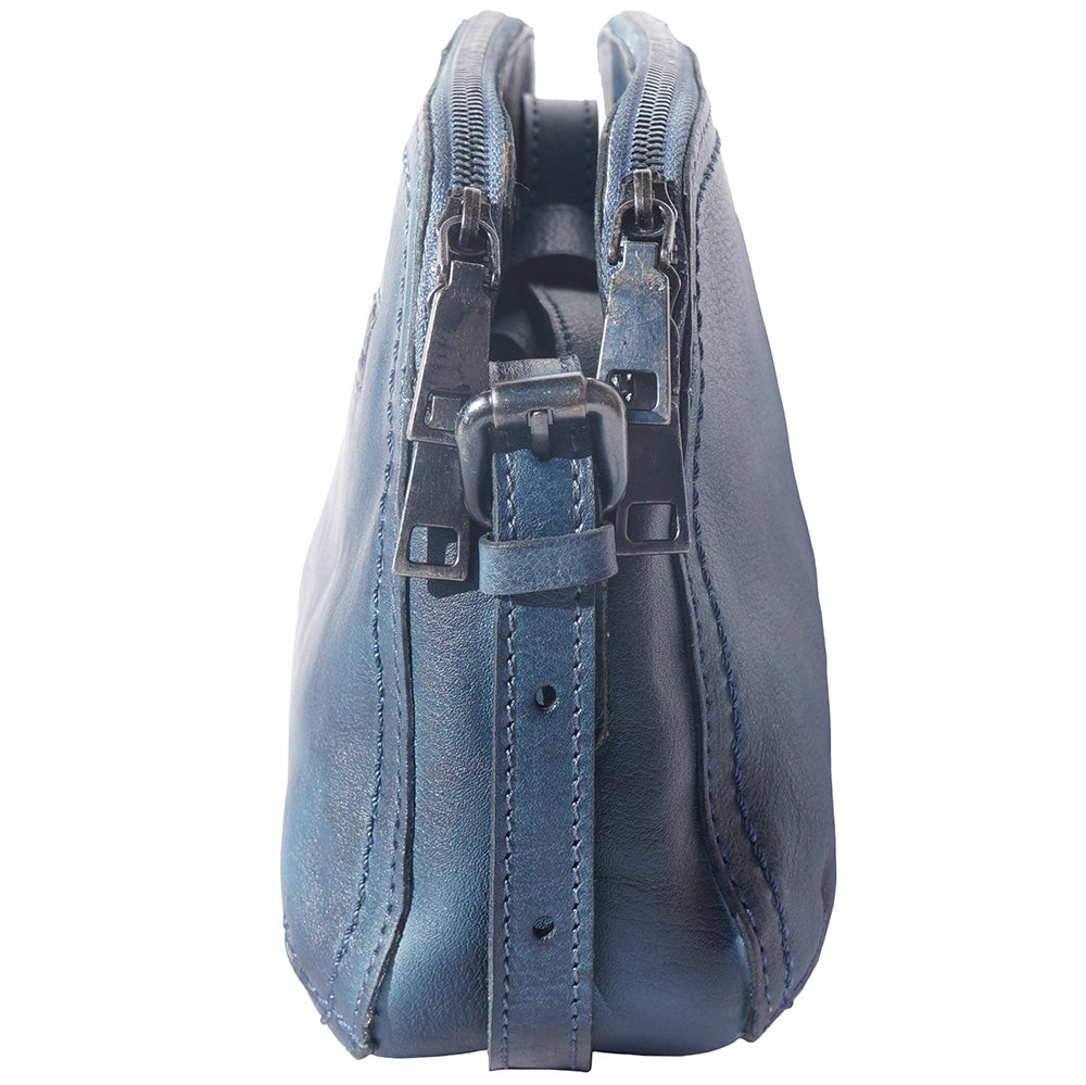 Twice GM leather cross-body bag - Made In Italy