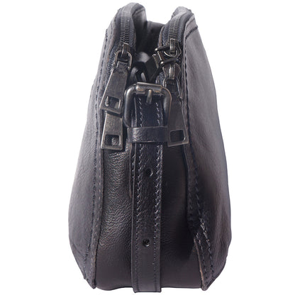 Twice GM leather cross-body bag - Made In Italy
