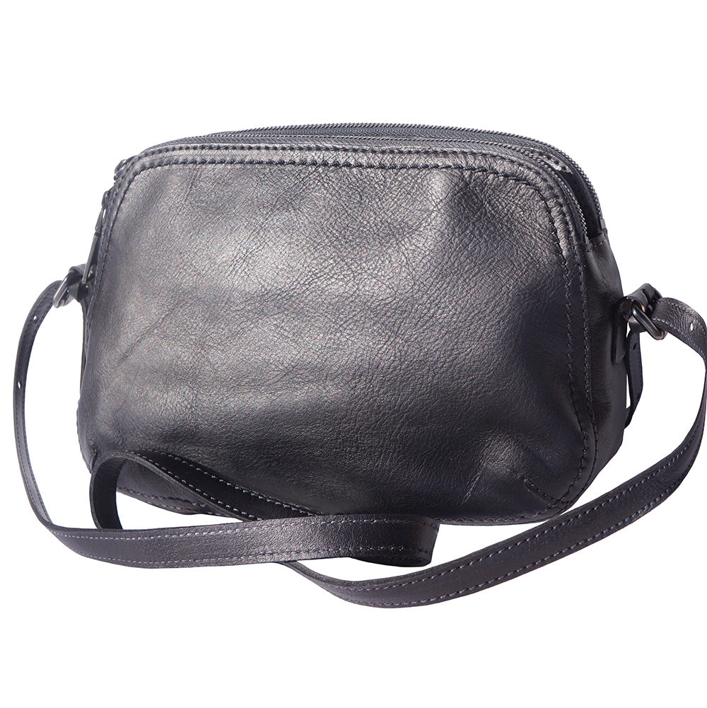 Twice GM leather cross-body bag - Made In Italy