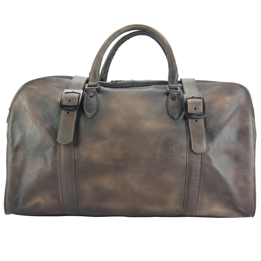 Travel bag Serafino in vintage leather - Made In Italy