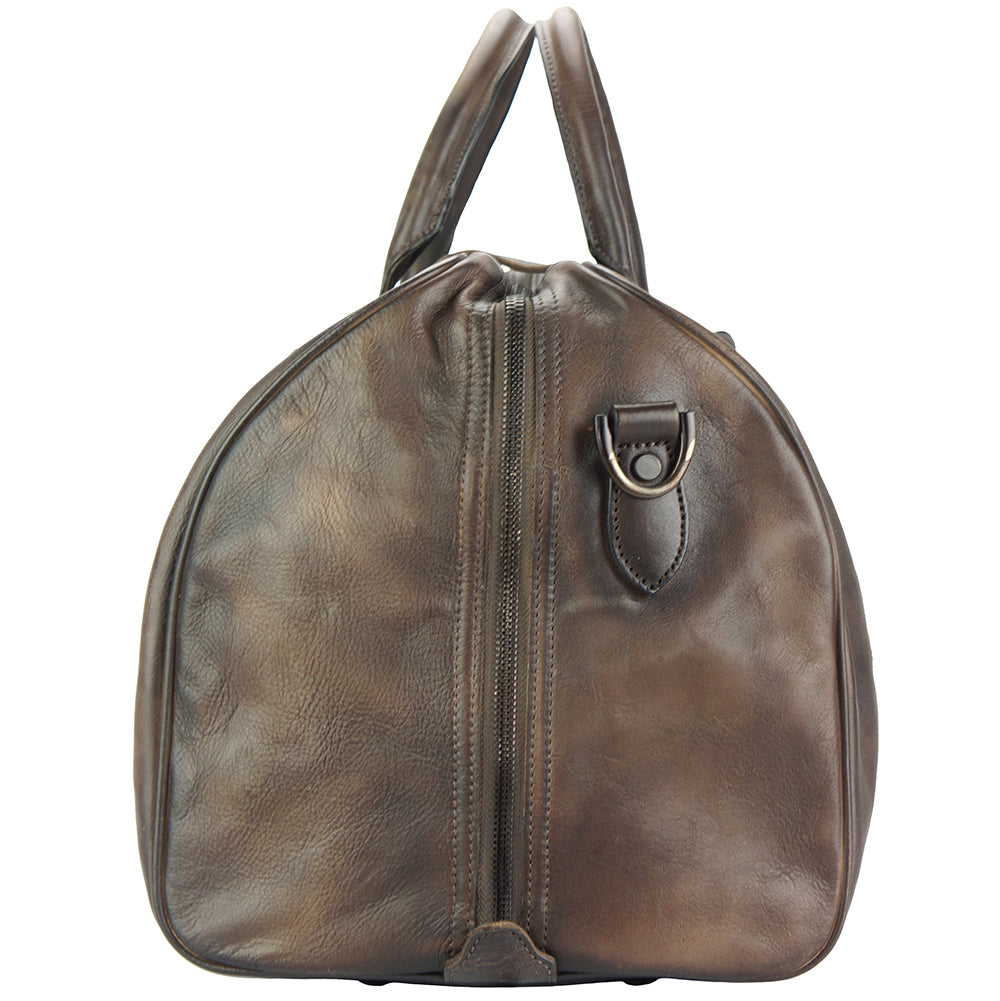 Travel bag Serafino in vintage leather - Made In Italy