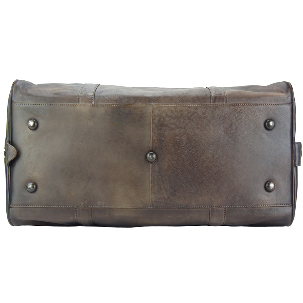 Travel bag Serafino in vintage leather - Made In Italy