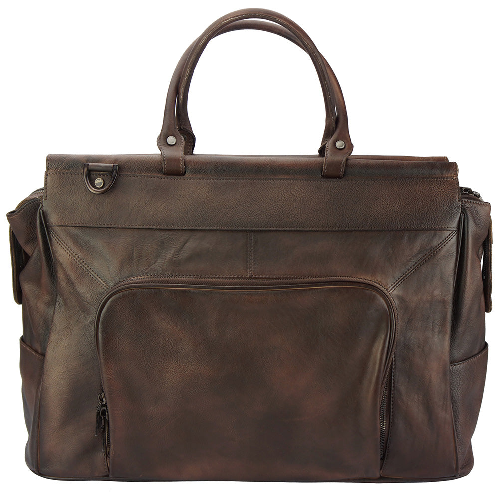 Travel bag Gennaro in vintage leather - Made In Italy