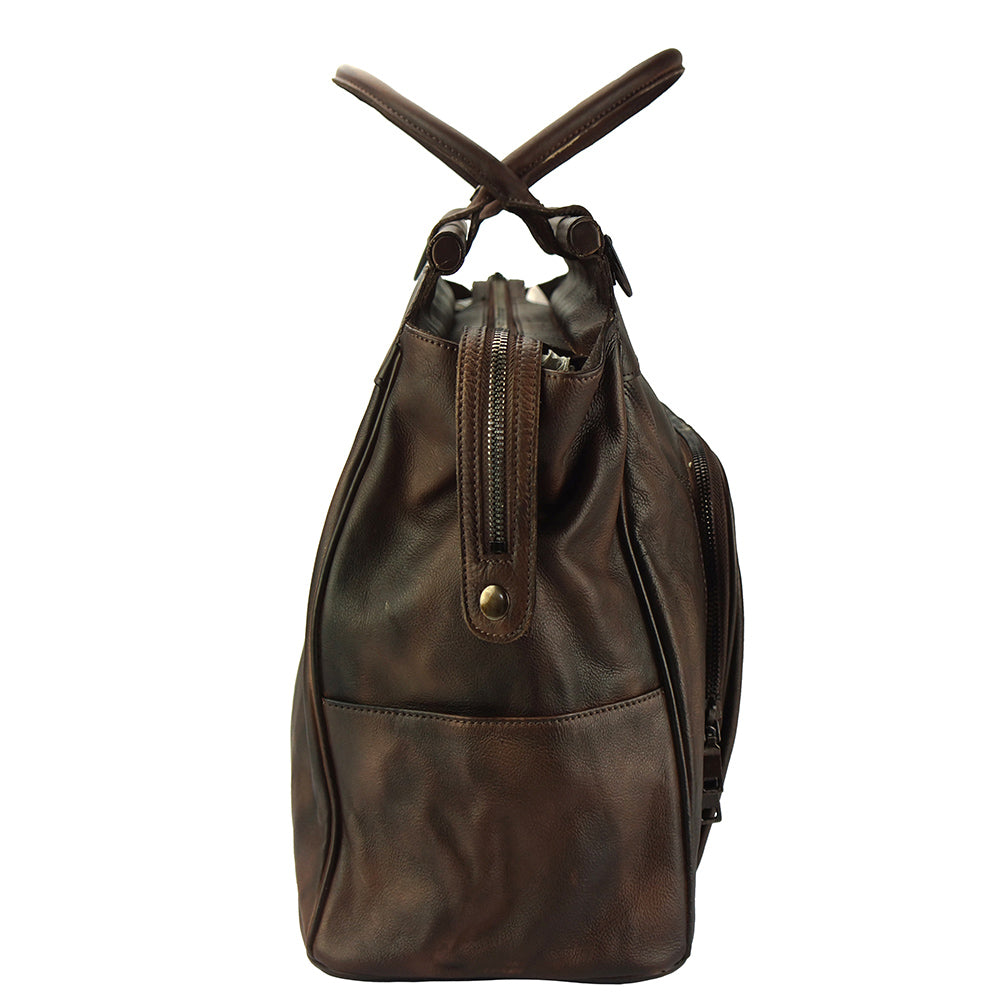 Travel bag Gennaro in vintage leather - Made In Italy