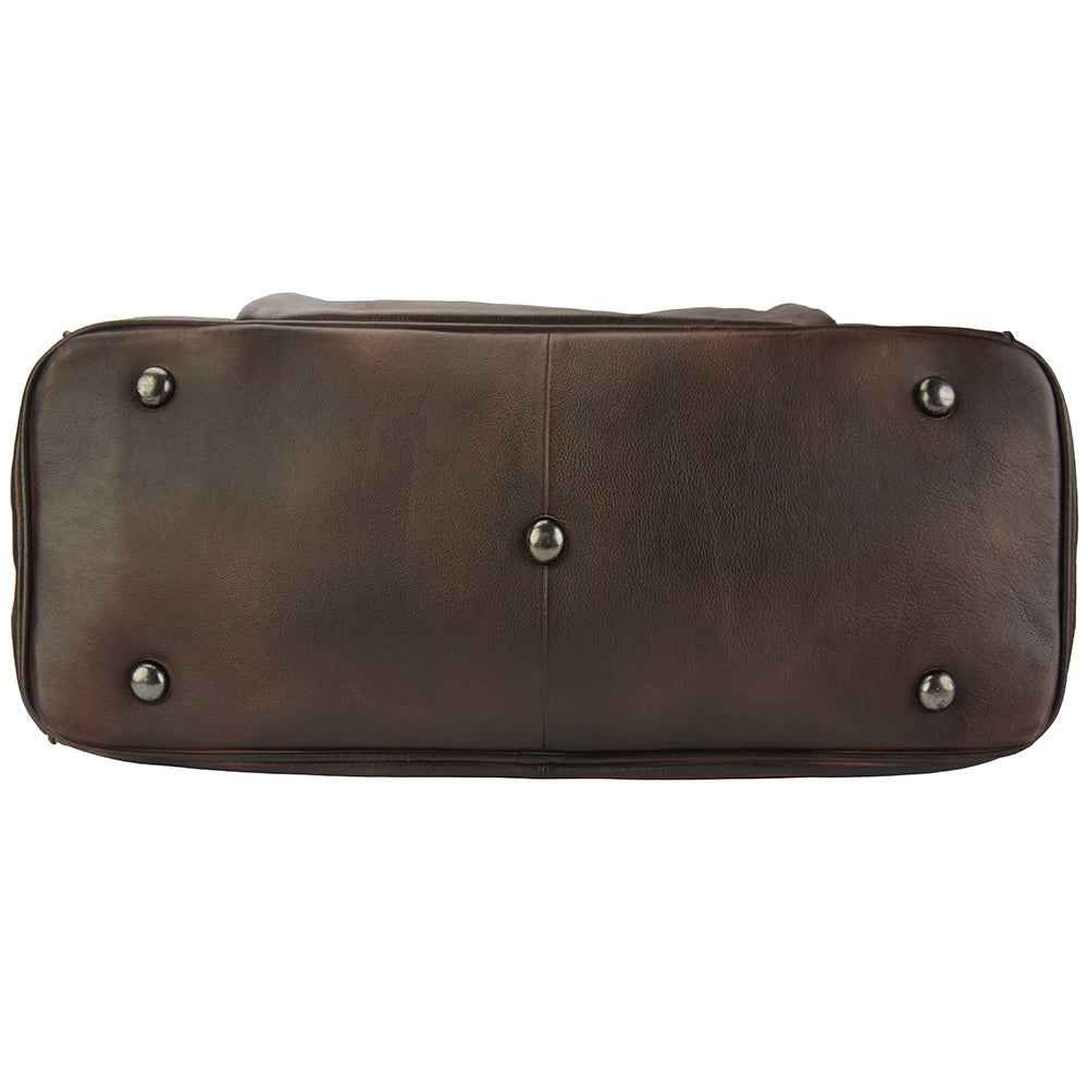 Travel bag Gennaro in vintage leather - Made In Italy