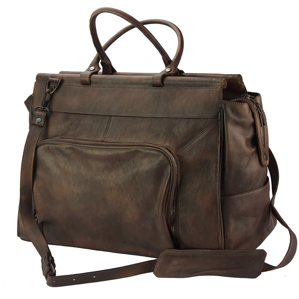Travel bag Gennaro in vintage leather - Made In Italy