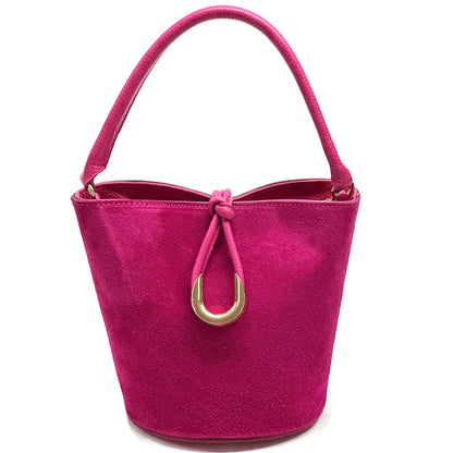 Nadia Leather Bucket Bag - Made In Italy